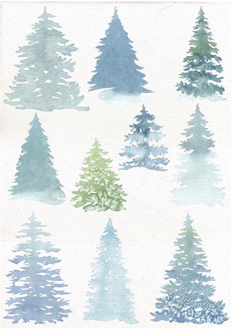 Aquarell Tannenbaum Clip Art Tannenbaum Clipart Handbemalt Etsy Schweiz