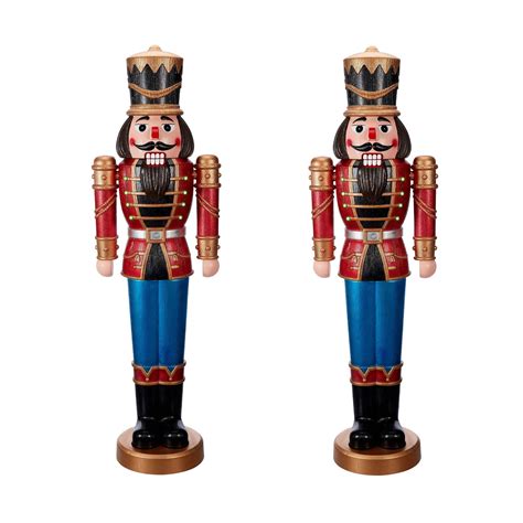 Holiday Time Red Nutcracker Light Up With Sound Indooroutdoor