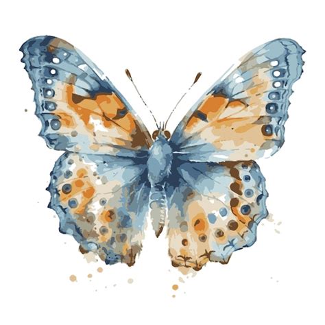 Papillon Dessin Avec Illustrateur De Vecteur Aquarelle Vecteur Premium