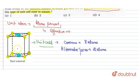 What Would Be The Effective Number Of Atoms Per Unit Cell In End