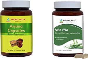 Amazon Herbal Hills Arjuna Capsules And Aloe Vera Capsules Each