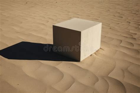 Concept Nature Design Abstract Square Block Isolated Shadow Sand Cube