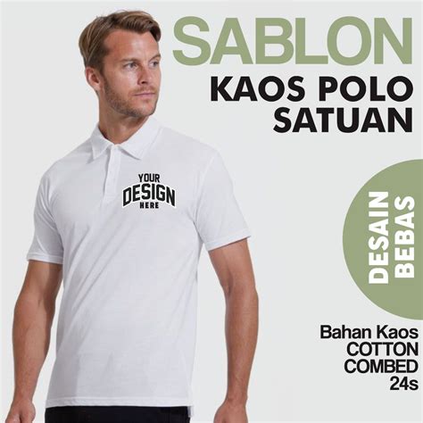 Jual Kaos Kerah Polo Shirt Custom Logo Design Sendiri Sablon Satuan