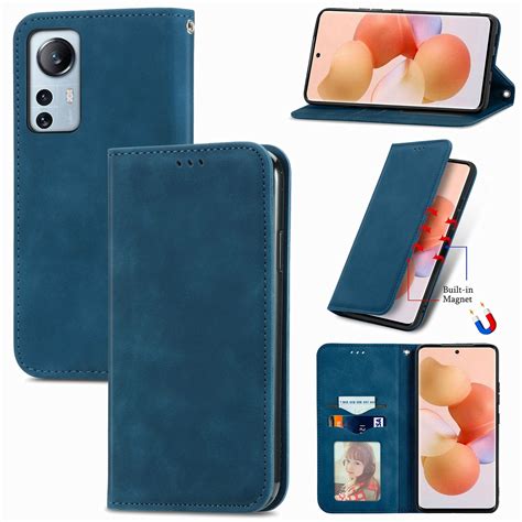 For Xiaomi 12 Lite Retro Skin Feel Magnetic Leather Phone Case (Blue ...