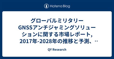 グローバルミリタリーgnssアンチジャミングソリューションに関する市場レポート 2017年 2028年の推移と予測、会社別、地域別、製品別