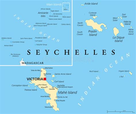 Seychelles Political Map stock vector. Image of africa - 47425719