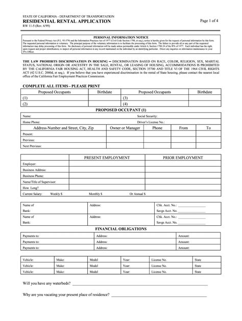 California Rental Application Fillable Pdf Fill Out Sign Online Dochub