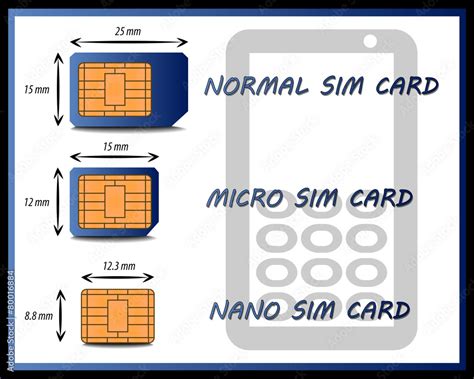 Graph of the Different Types of SIM Cards Stock Vector | Adobe Stock