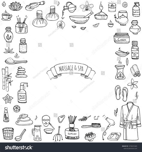 Hand Drawn Doodle Massage Spa Icons Stock Vector Royalty Free