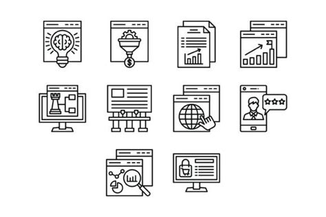 10 Digital Marketing Outline Icon Bundle Graphic By Maan Icons · Creative Fabrica