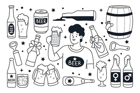 Premium Vector Beer Vector Doodle Illustration Isolated Background