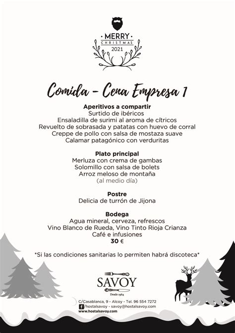 Comidas Y Cenas De Empresa De Navidad Hostal Savoy