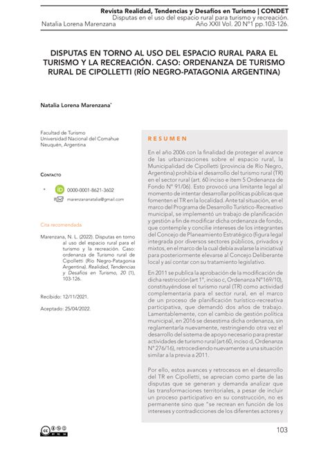 Pdf Disputas En Torno Al Uso Del Espacio Rural Para El Turismo Y La