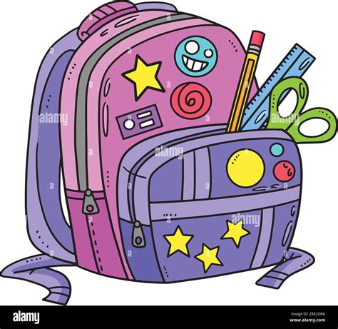 Back To School Bag Cartoon Colored Clipart Stock Vector Image & Art - Alamy