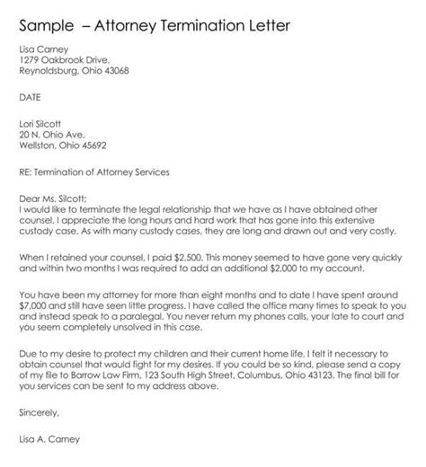 Free Attorney Lawyer Termination Letter Template