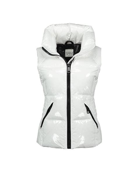 Sam Freedom Glossy Puffer Down Vest In White Lyst