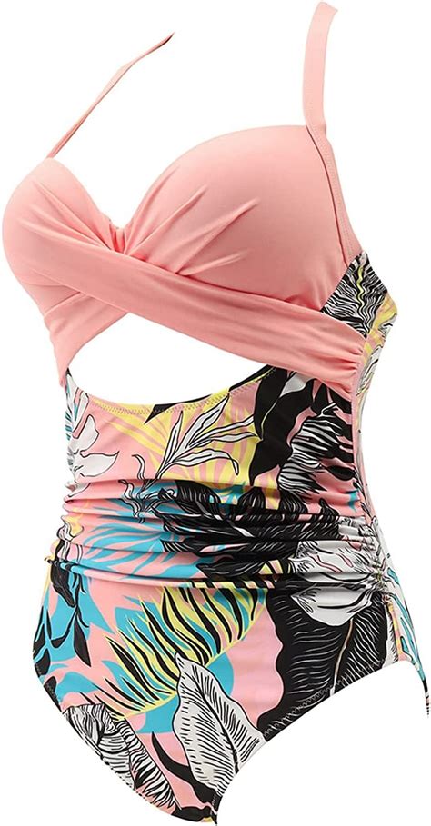 Buy Suuksess Women Wrap Cut Out One Piece Swimsuit High Waisted