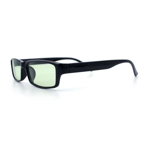 Mens Hippie Pimp Color Lens Narrow Rectangular Black Frame Sunglasses