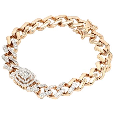 Diamond Pave Gold Chain Link Bracelet For Sale At Stdibs Pave