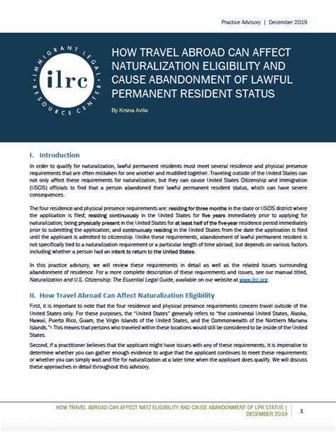 How Travel Abroad Can Affect Naturalization Eligibility And Cause Abandonment Of Lawful