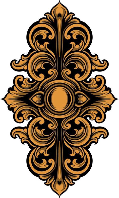 Classic Engraving Ornament Vector Design For Elements Editable Color 21856626 Vector Art At