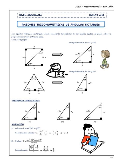 Guia 3 Razones Trigonométricas De Ángulos Notables Pdf Pdf