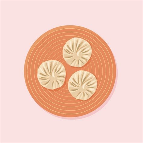 Bola de masa hervida ilustración de comida asiática Vector Premium