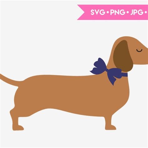 Cut File Of Dachshund Dog Svg Dxf Png Eps For Silhouette Etsy