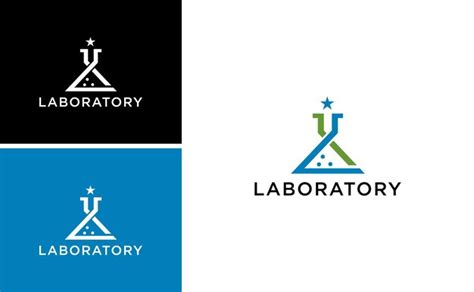 Logotipo de laboratorio tubo geométrico vector de plantilla de logotipo