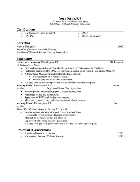 RN sample resume in Word and Pdf formats