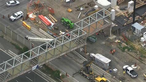 Dump Truck Strikes Highway Overpass In Mississauga