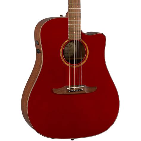 Fender California Redondo Classic Acoustic Electric Guitar Hot Rod Red