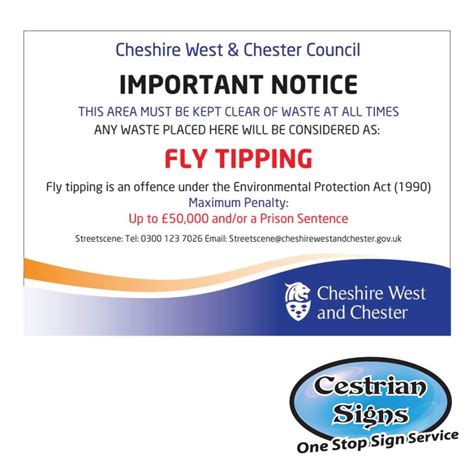 Fly Tipping Sign Cestrian Signs