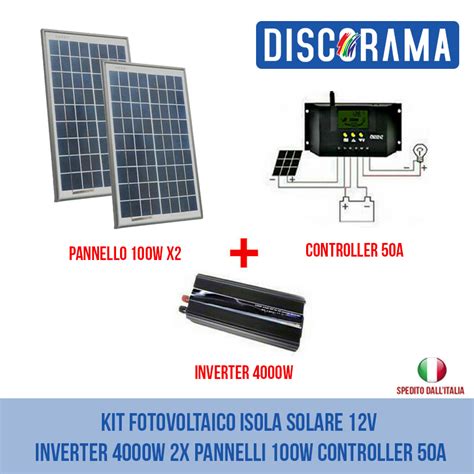 Kit Fotovoltaico Isola Solare V Inverter W Pannello W