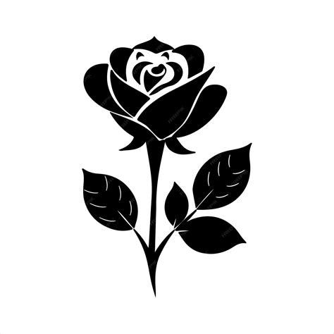 Premium Vector Vector Rose Silhouette Art A Black And White Drawing Of A Rose