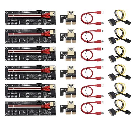 LipiWorld VER011 PRO Riser Card 10 Capacitors PCI E 1X To 16X VER011