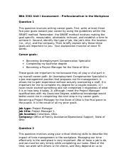 BBA 3361 Unit I Assessment BBA 3361 Unit I Assessment Professionalism