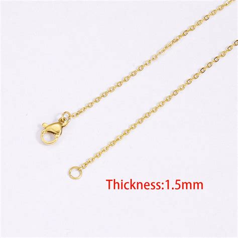 1mm 1 5mm 2mm Stainless Steel Chain 45cm Length Gold Steel Etsy