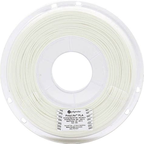 Polymaker Filament Pla Mm Kg White Polylite Pc S