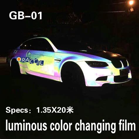 2016 New Styling 1 4X20m Roll Shining Rainbow Vinyl Chameleon Color