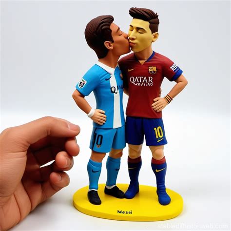 Ronaldo and Messi's Iconic Moment | Stable Diffusion Online