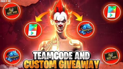 Free Fire Live Giveaway Custom Room Ff Live Redeem Code Giveaway Team Code Giveaway Live