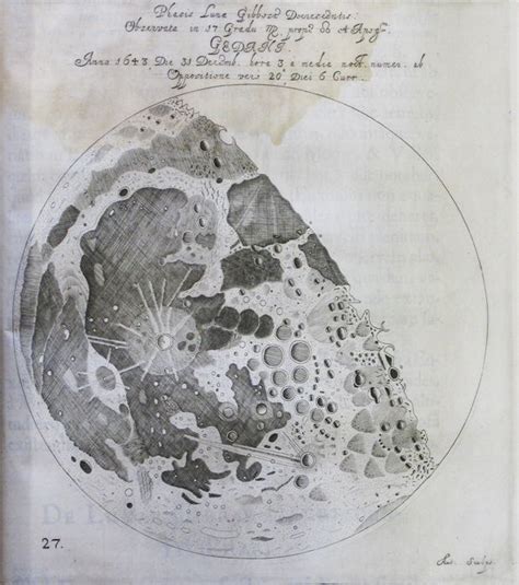 Johannes Hevelius Selenographia Danzig 1647 Gibbous Moon Plate