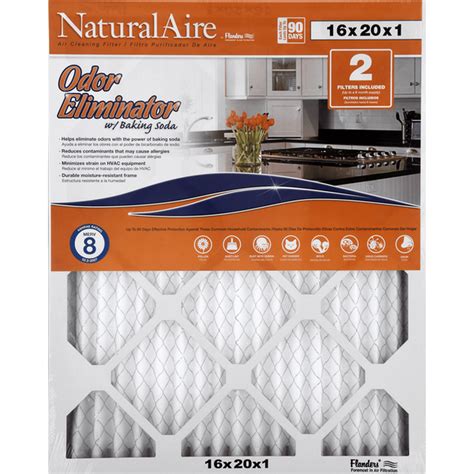 Naturalaire Air Cleaning Filter Odor Eliminator With Baking Soda 16 X