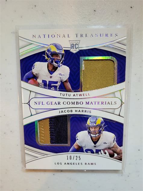 Panini National Treasures Rookie Nfl Gear Combo Materials Holo