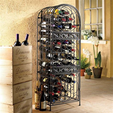 Wine Enthusiast 45 Bottle Antique Floor Wine Rack 634 45 The Home Depot