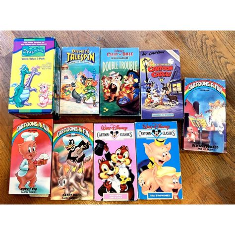 Vintage 80s 90s Classic Cartoon VHS Kids TV of 11 Tapes Disney Warner ...