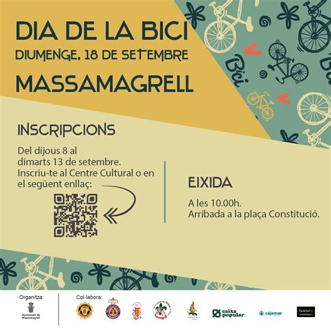 El Día de la Bici se celebrará en Massamagrell el domingo 18 de