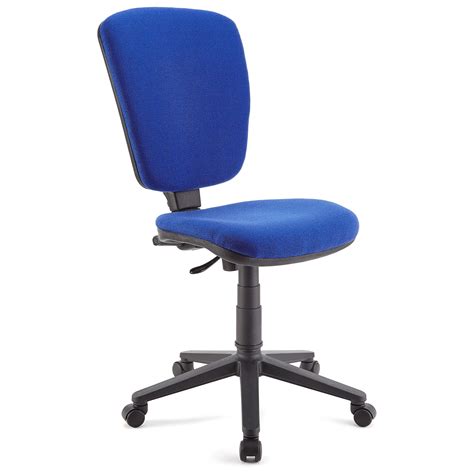 Silla De Oficina CALIPSO SIN BRAZOS Respaldo Ajustable En Tela Azul