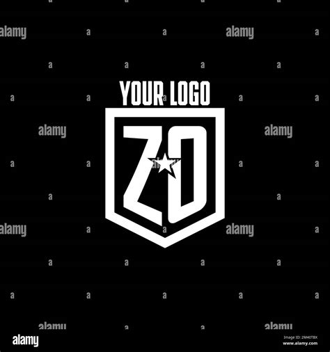 ZO Initial Gaming Logo With Shield And Star Style Design Inspiration